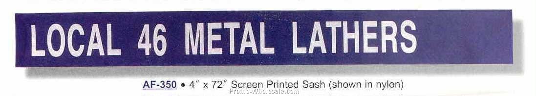 4"x72" Screen Printed Sash 2-color