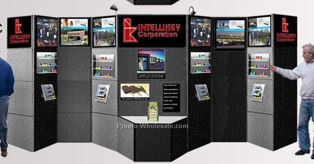 40-panel Modular Display (1 Double, 6 Light Box, 4 Shelf, Video, Pedestal)