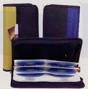48 CD Leatherette Case With Zipper Front Pocket