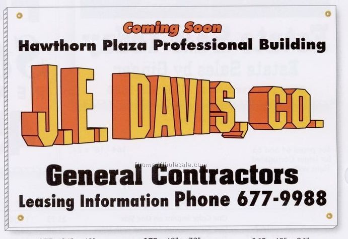 48"x96" Corrugated Plastic Sign (2 Color/2 Side)
