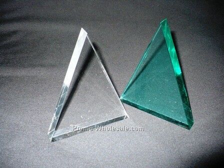 5" Clear Or Jade Triangle Acrylic Lucite