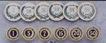 5/8" Kromafusion Stock Cloissone Years Of Service Lapel Pins