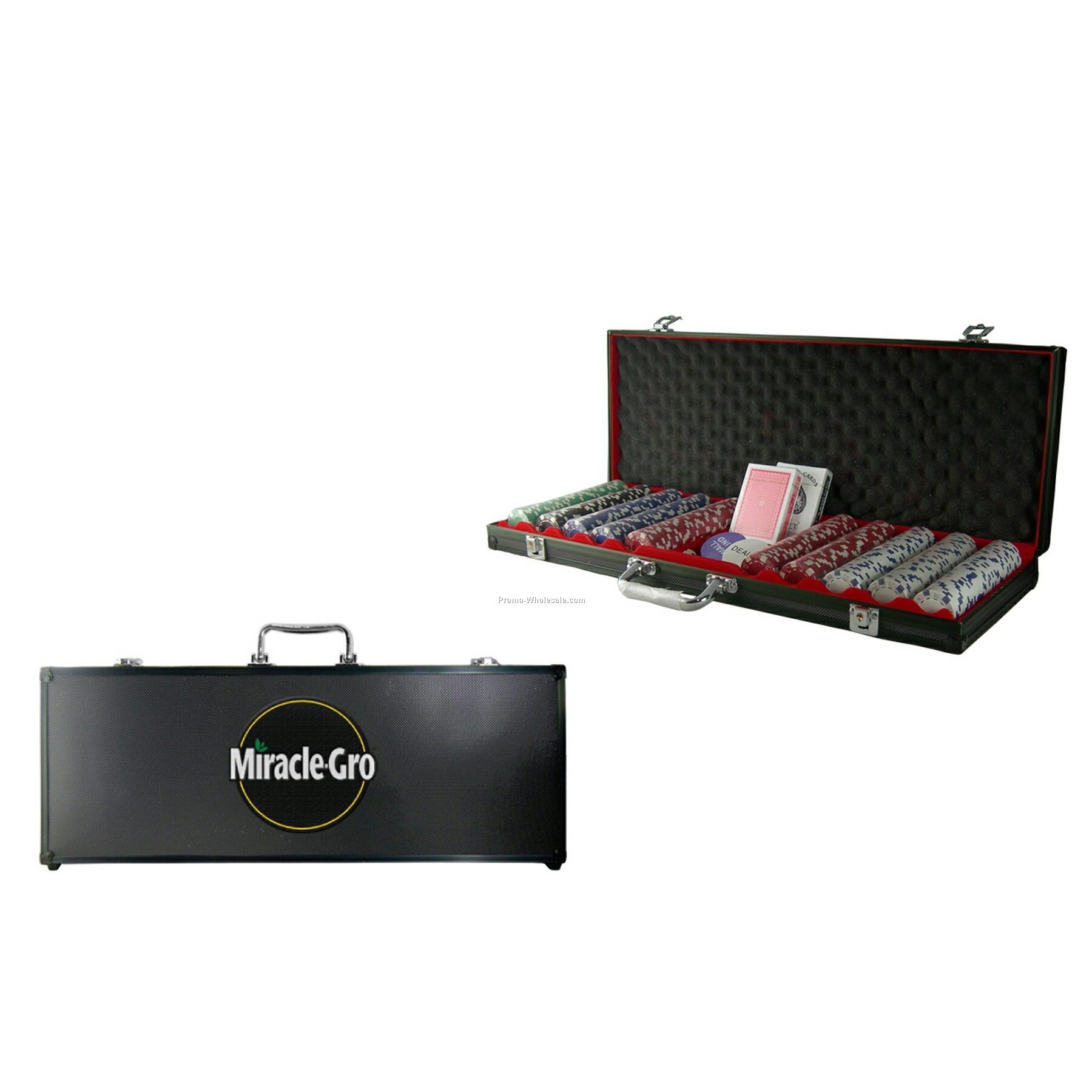 500 Piece Poker Chip Set With Black Case - Decal Chip Imprint