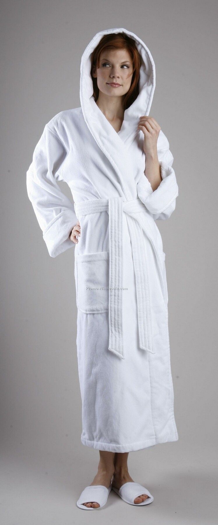 52" Rolled Cuff Turkish Loop Terry Premier Hooded Robe (Osfm)