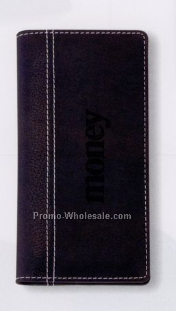 6-1/2"x3-1/2" Black Tuscany Checkbook Cover