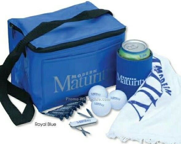 6 Pack Cooler Bag Tournament Pack W/ Maxfli Fire Golf Balls