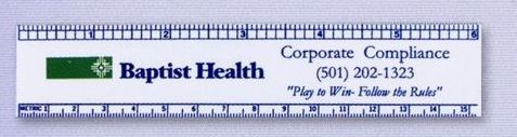 6"x1-1/4" Custom Printed Rulers (1 Side/2 Color)