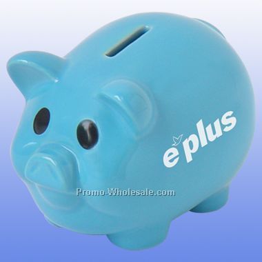 6"x4"x4-1/4" Piggy Bank - In Blue
