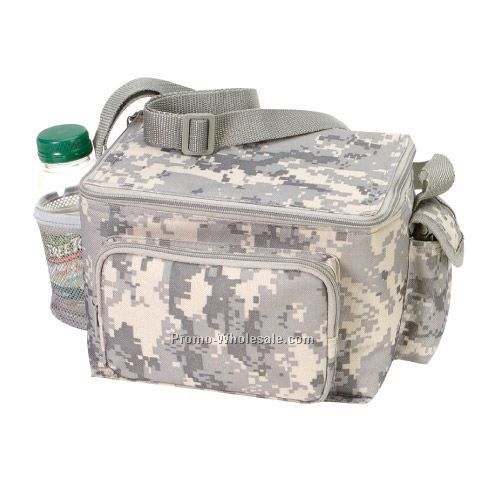 500d Nylon 6-pack Cooler With Digital Camouflage Print (9"x6-1/2"x6")