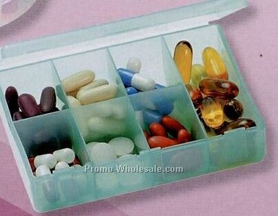 7 Compartment Large Rectangular Pill Box (4-1/2"x3"x1-1/2")