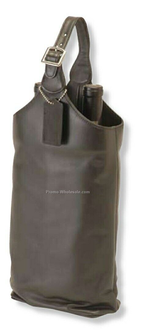 7"x16"x3" Custom Napa Leather Dual Wine Caddy