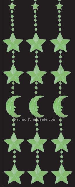 78"x24" Nite-glo Moon & Star Bead Curtains