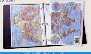 8-1/2"x11" United States And World Clip Notebook Maps -
