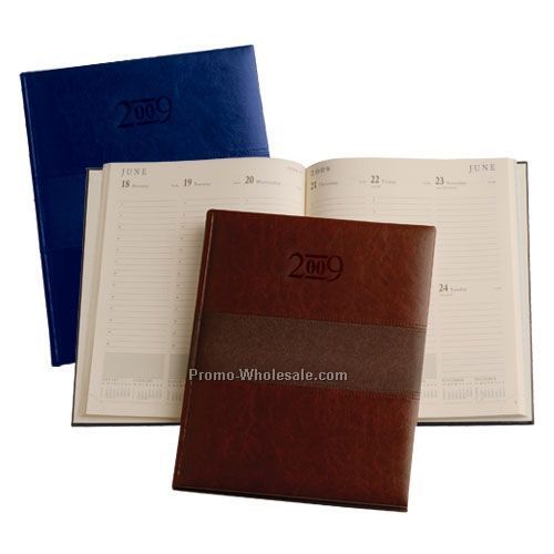 8-1/4"x10-1/4" Deep Brown Trinity Large Desk Planner