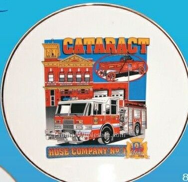 8-1/8" Ceramic Decal Coupe Plate