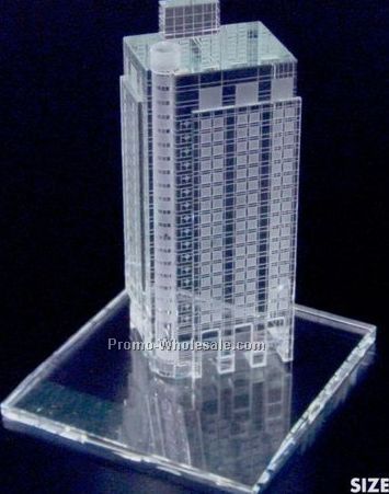 8"x16"x10-1/2" 3-d Replica Of Any Building W/ Base