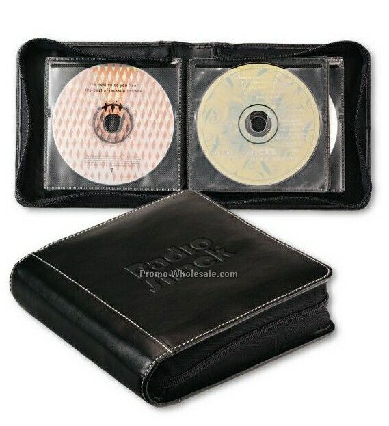 Accent Leather Zippered CD Case