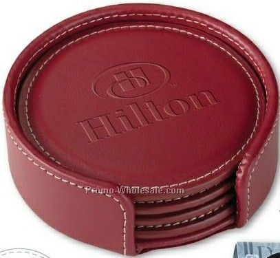 Accent Round Leather Coaster Sets
