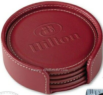 Accent Round Leather Coaster Sets