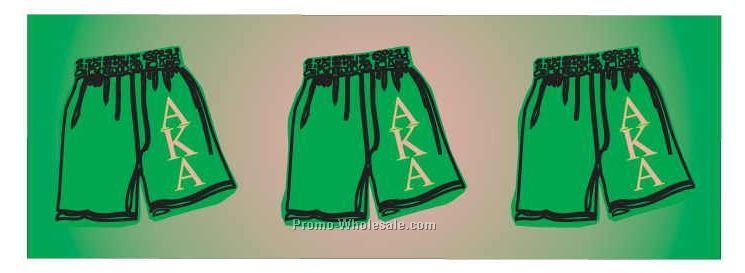 Alpha Kappa Alpha Sorority Shorts Badge W/ Metal Pin (1-5/8"x4-5/8")