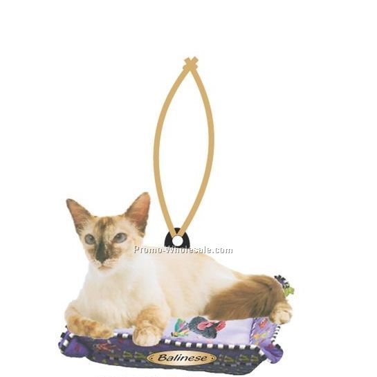 Balinese Cat Executive Line Ornament W/ Mirrored Back (6 Square Inch)