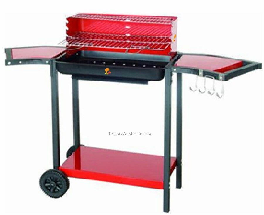Barbecue Grill - Curved Trays & Red Accents