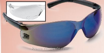 Bearkat Frame Single Wrap Around Lens Glasses W/ Light Blue Lens