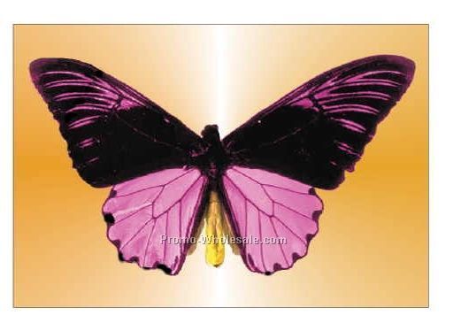 Black & Purple Butterfly Badge W/ Metal Pin (2-1/8"x3-1/8")