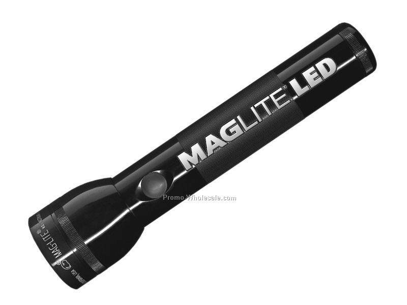Black 2 D Cell Mag Lite LED Flashlight