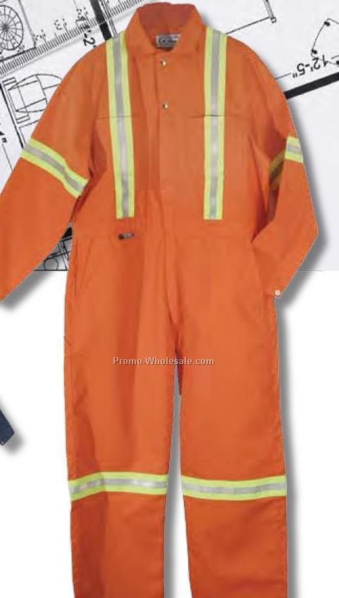 Blank Cotton Coverall With Reflective Tape (S-xl)