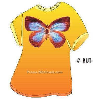 Blue & Brown Butterfly Acrylic T Shirt Coaster W/ Felt Back