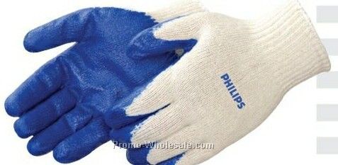 Blue Latex Palm Coated Gloves