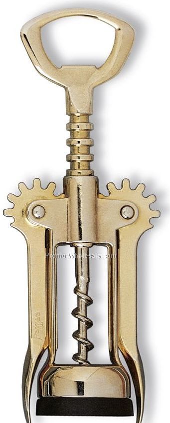 Brass Plated Boxed Wing Corkscrew With Auger Worm