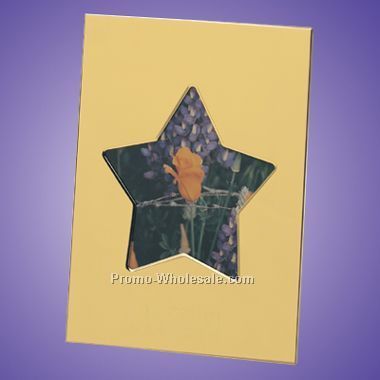 Brass Star Picture Frame - Photo Size 3"x 5" - Screen Printed