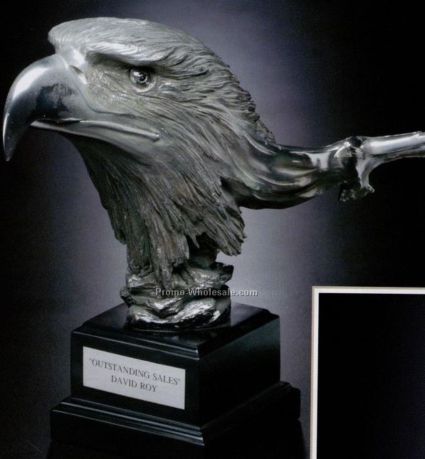 Bronze Plated Eagle Head 10-1/2"