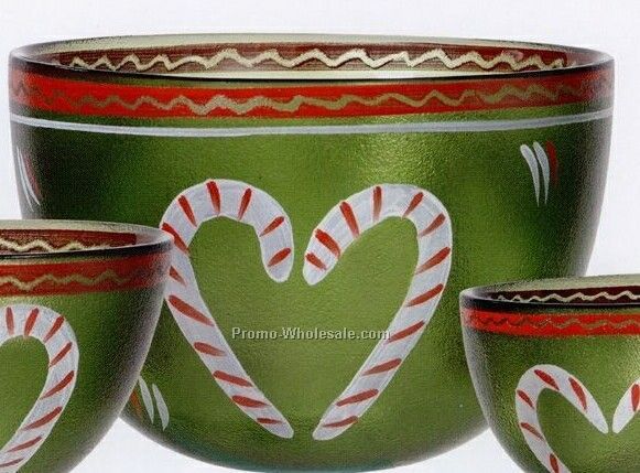 Candy Cane Large Bowl - Green