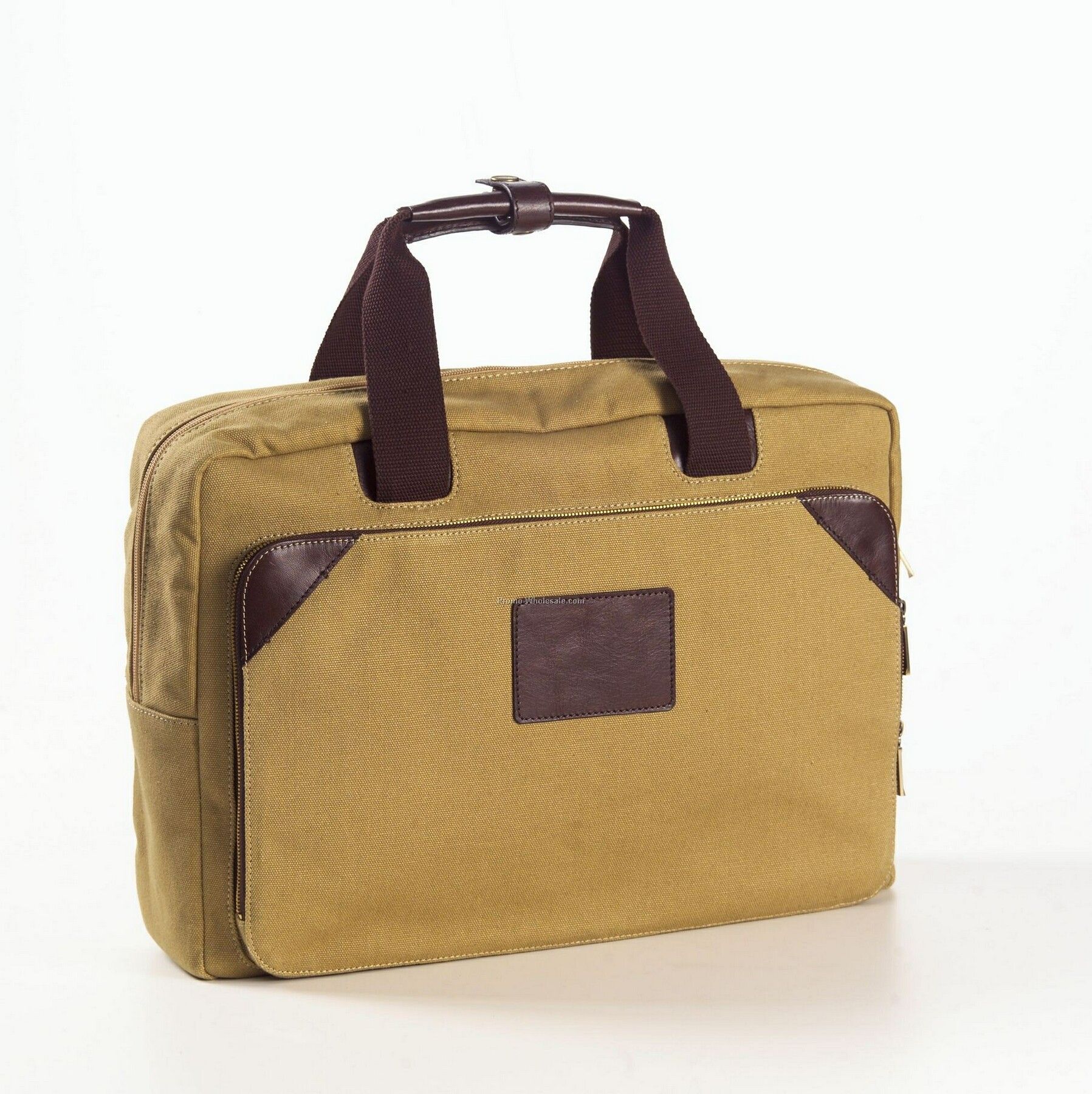 Canvas And Leather Briefcase