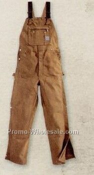 Carhartt Duck Zip To Thigh Bib Overall Unlined (30"-36" Ins, 30"-50" Waist)