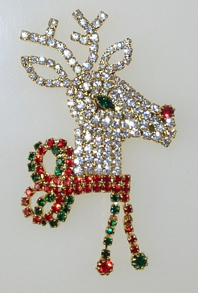 Christmas Rhinestone Broaches