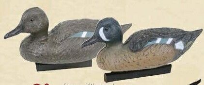 Classic Blue Winged Teal Duck Decoy W/ Water Keel