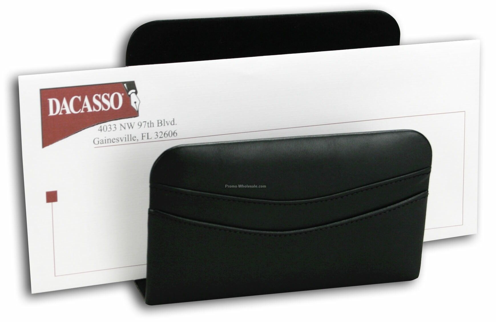 Classic Leather Letter Holder - Black