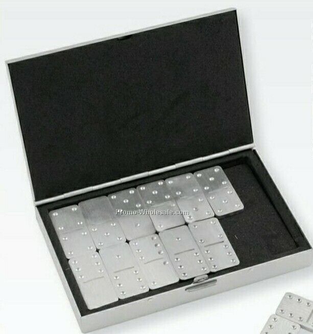 Compact Domino Set In Metal Case (Laser Engraved)