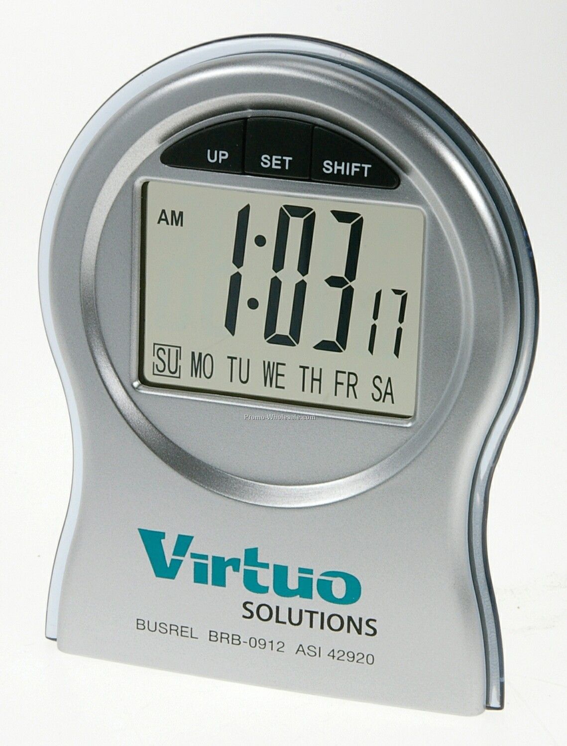 Contoured Slim Multi Function Clock