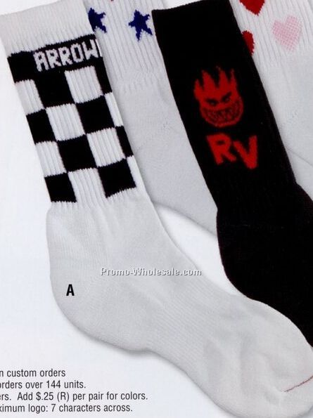 Custom Woven Logo Crew Socks (Size 9-11/11-13)