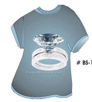Diamond Ring Acrylic T Shirt Coaster W/ Felt Back