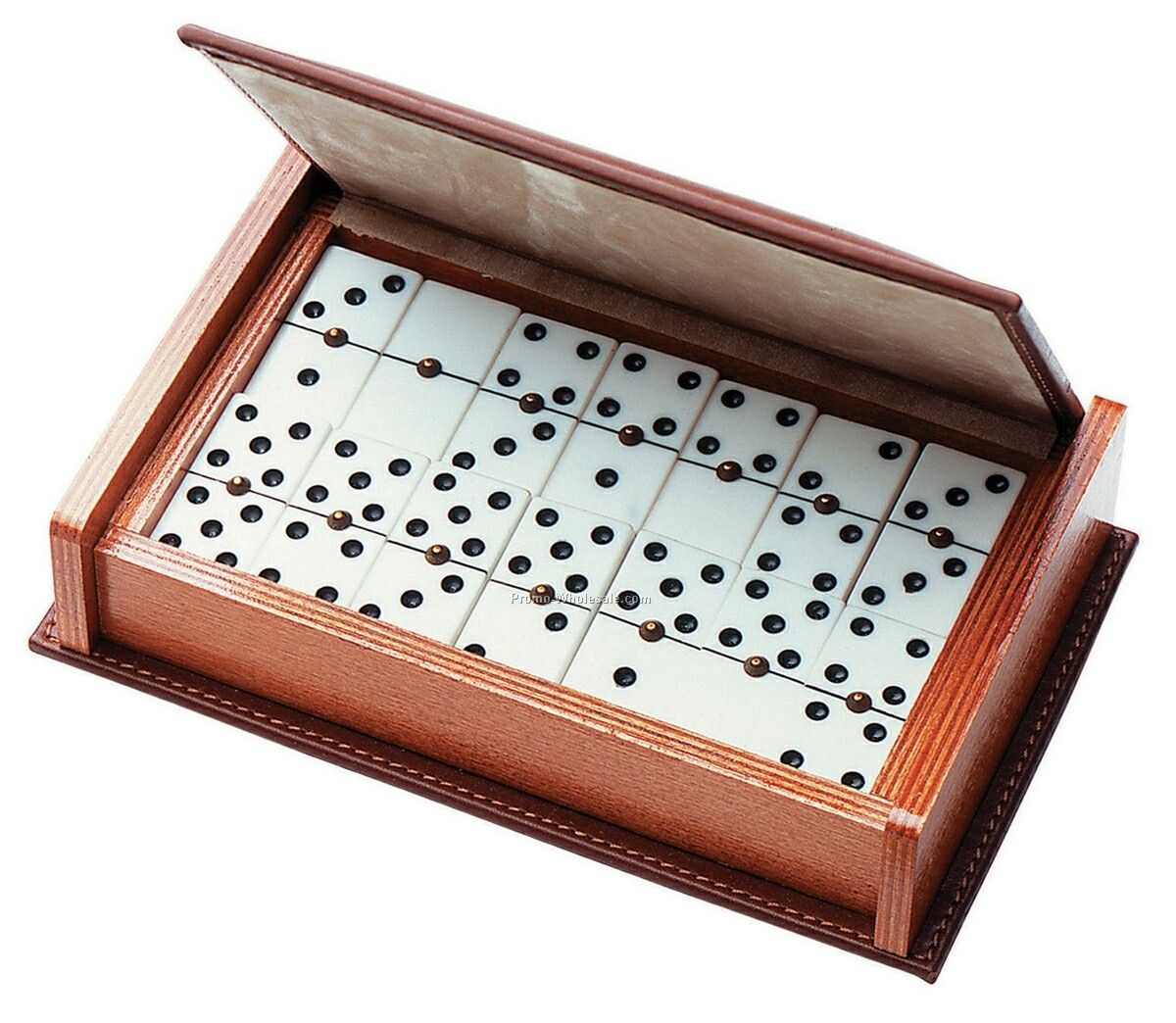 Domino Game In Wooden / Leather Box
