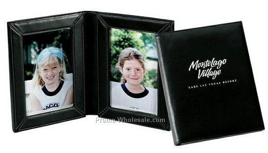 Double 4"x6" Nappa Leather Picture Frame