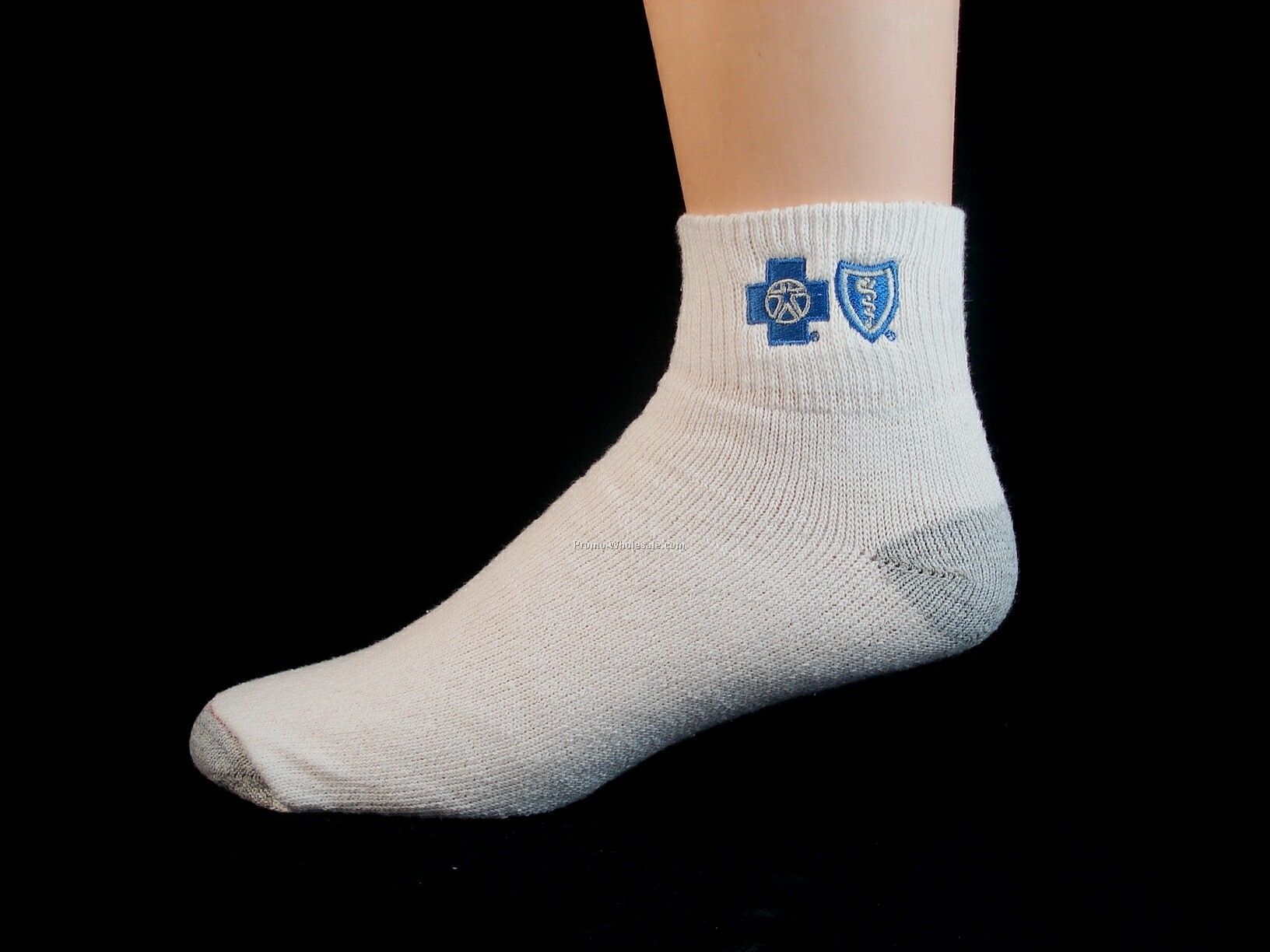 Embroidered Hanes Premium Quarter Ankle Socks