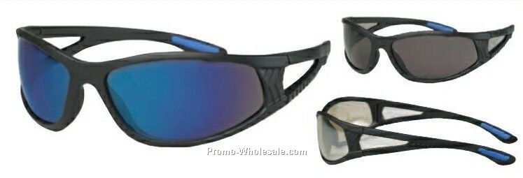 Erb-8200 Protective Eyewear (Blue Frame / Temple & Smoke Gray Lens)