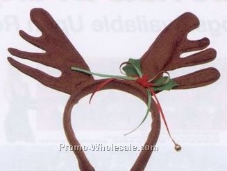 Felt Reindeer Antlers With Holly Trim